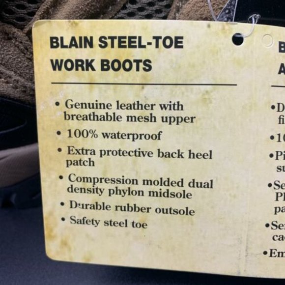 Red Head Men's Blain Work Boots Brown Leather Lace Up Steel Toe Waterproof 8M - Picture 9 of 10